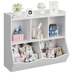 Kids Bookcase and Bookshelf, Toy Storage Cabinet with Bookcase for Kids, Toys Box Organizer, Kid’s Multi Shelf Cubby for Children's Room, Playroom, Hallway, Kindergarten, School