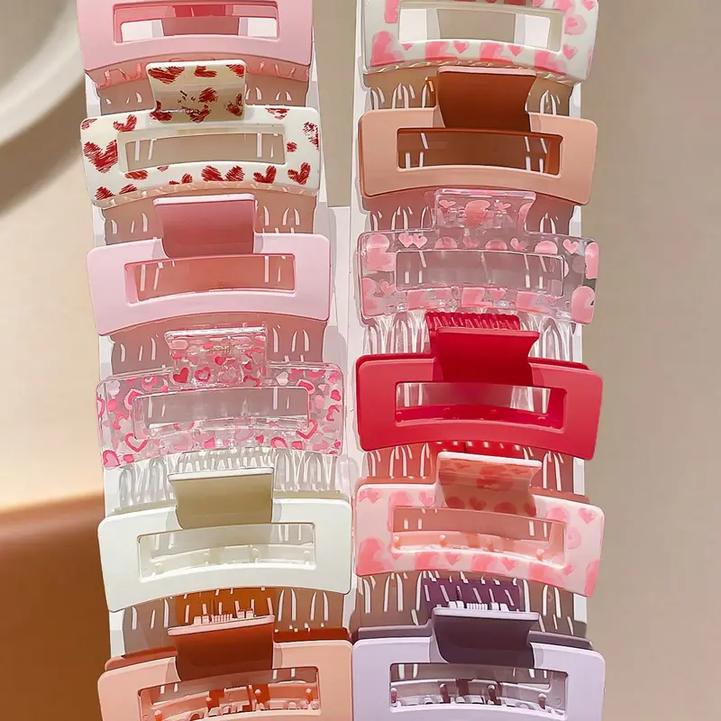 5/10pcs Multi-Color Square Little Girl Hair Clips, Cute Gift For Girls, Suitable For Casual Daily Wear, All Seasons Hairclips