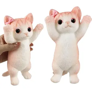Big Hand Painted Cat Squishy Toys，Large Cute Ultra Soft Kitty Squeeze Fidget Toys for Stress Relief ,Kawaii Squishies Sticky Animal Toys for Adults Kids,Decompression Sensory Balls Toys (FB)