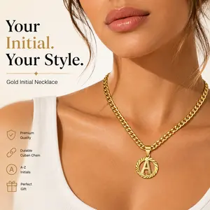 A Initial Necklace for Women, 14K Gold Plated Letter Pendant, Gift for Her, Adjustable Chain luck jewelry symbolic jewelry gift perfect family gift  magical gift