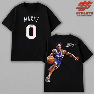 [Youth + Adult]"Mad Max" Tyrese Maxey '0' For Basketball Nation High-Quality 100% Cotton Vintage Washed T-Shirt (Made In US), Maxey Hooper Graphic Shirt, Game Day Outfit, Gift For Basketball Fans, Basketball Graphic Tee