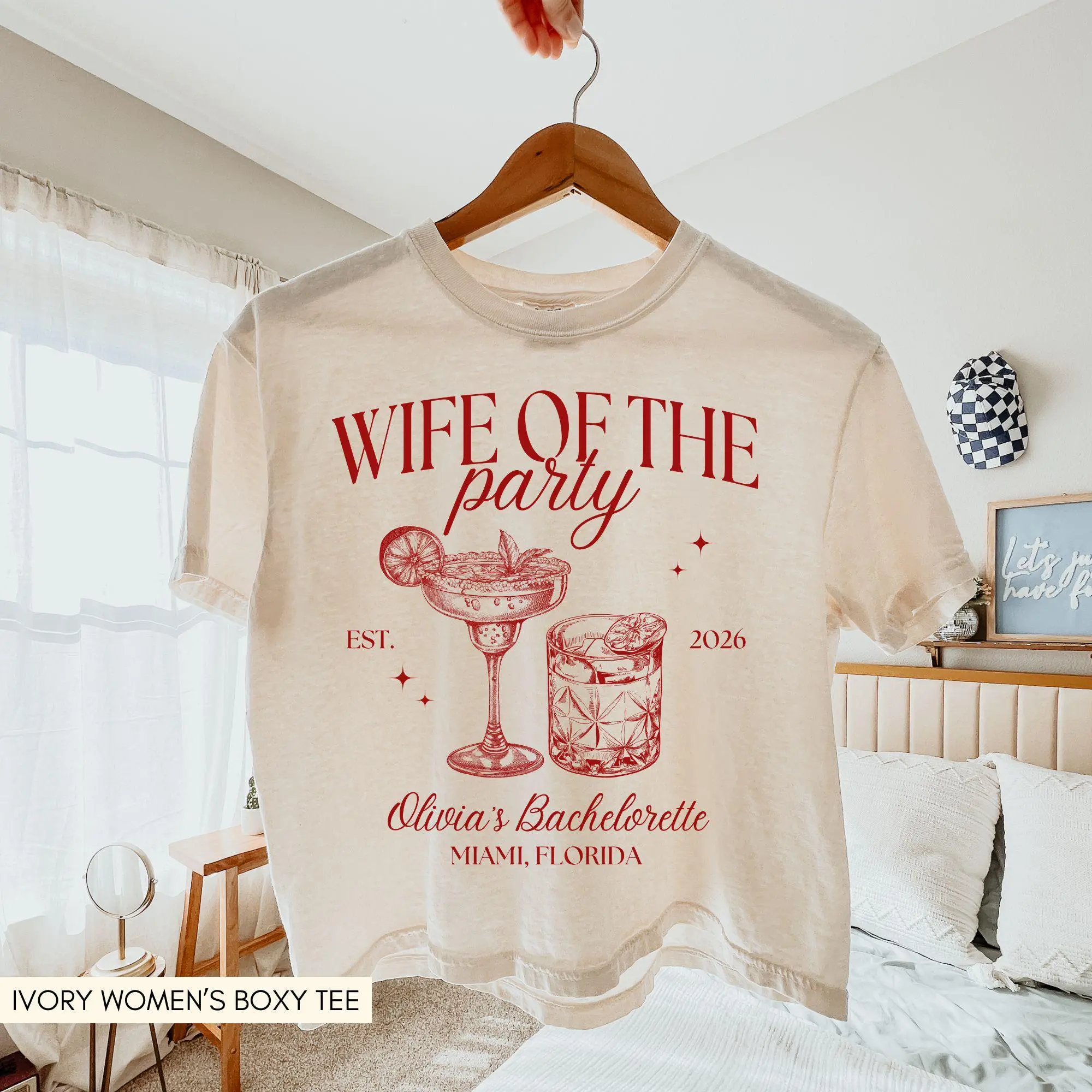Wife Of The Party Bachelorette Crop Top Comfort Colors Custom Bridal Party Boxy Tee Personalized Bach Shirts Bach Party Crop Tops