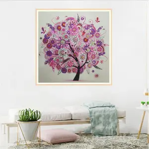 Pink Flower Tree Diamond Painting