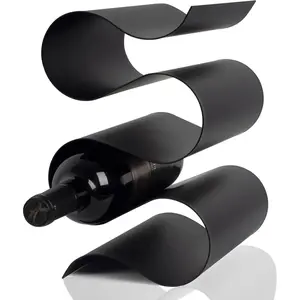 Wine Rack Countertop, Freestanding Creativity Modern Small Wine Holder, Tabletop Stand for Kitchen Wine Bar Inside Cabinet, Pantry Decor-5 Bottle