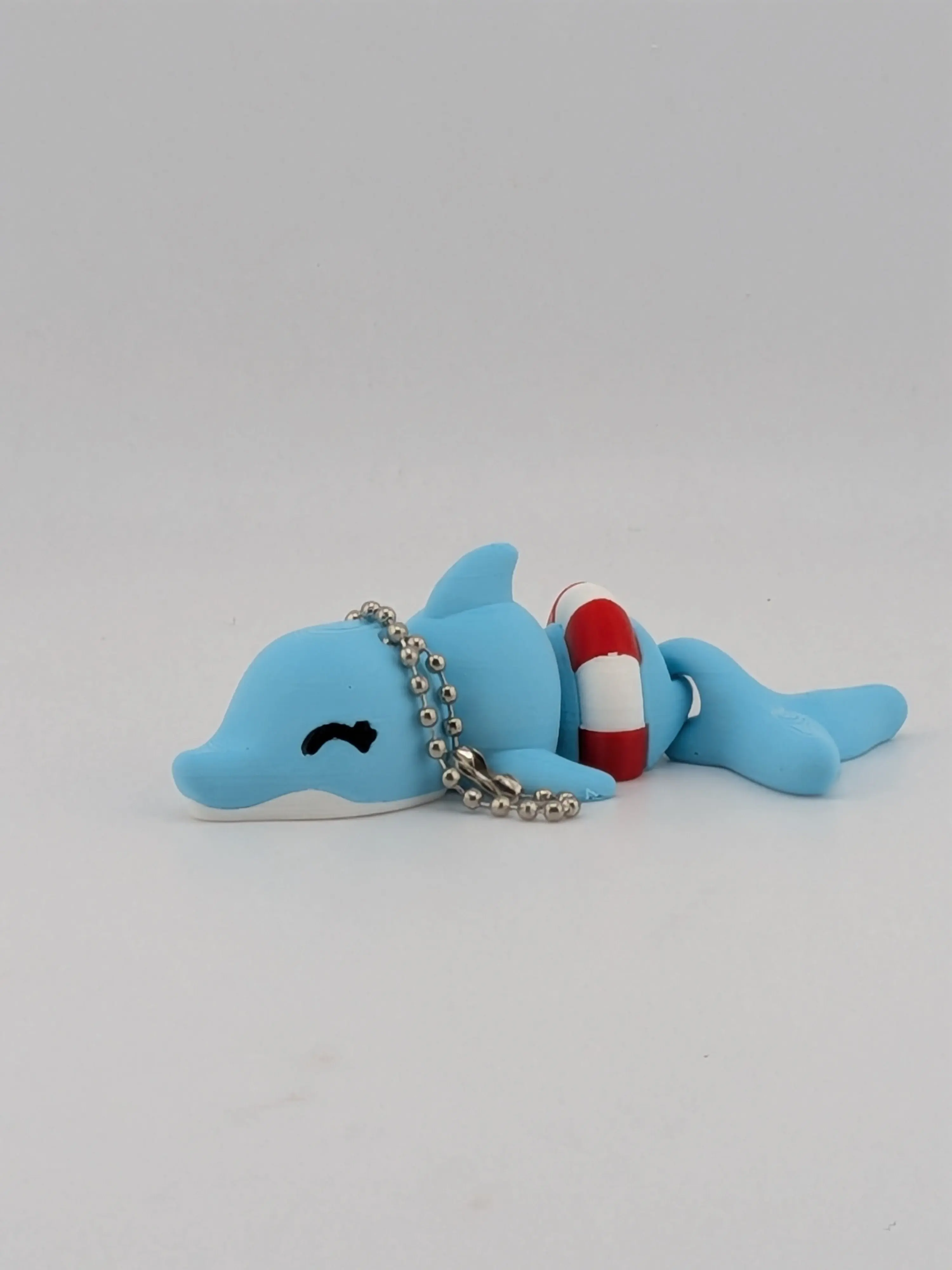 3.5 Inch Articulated Dolphin Keychain Cute Ocean Life Ring Fidget Buddy Set
