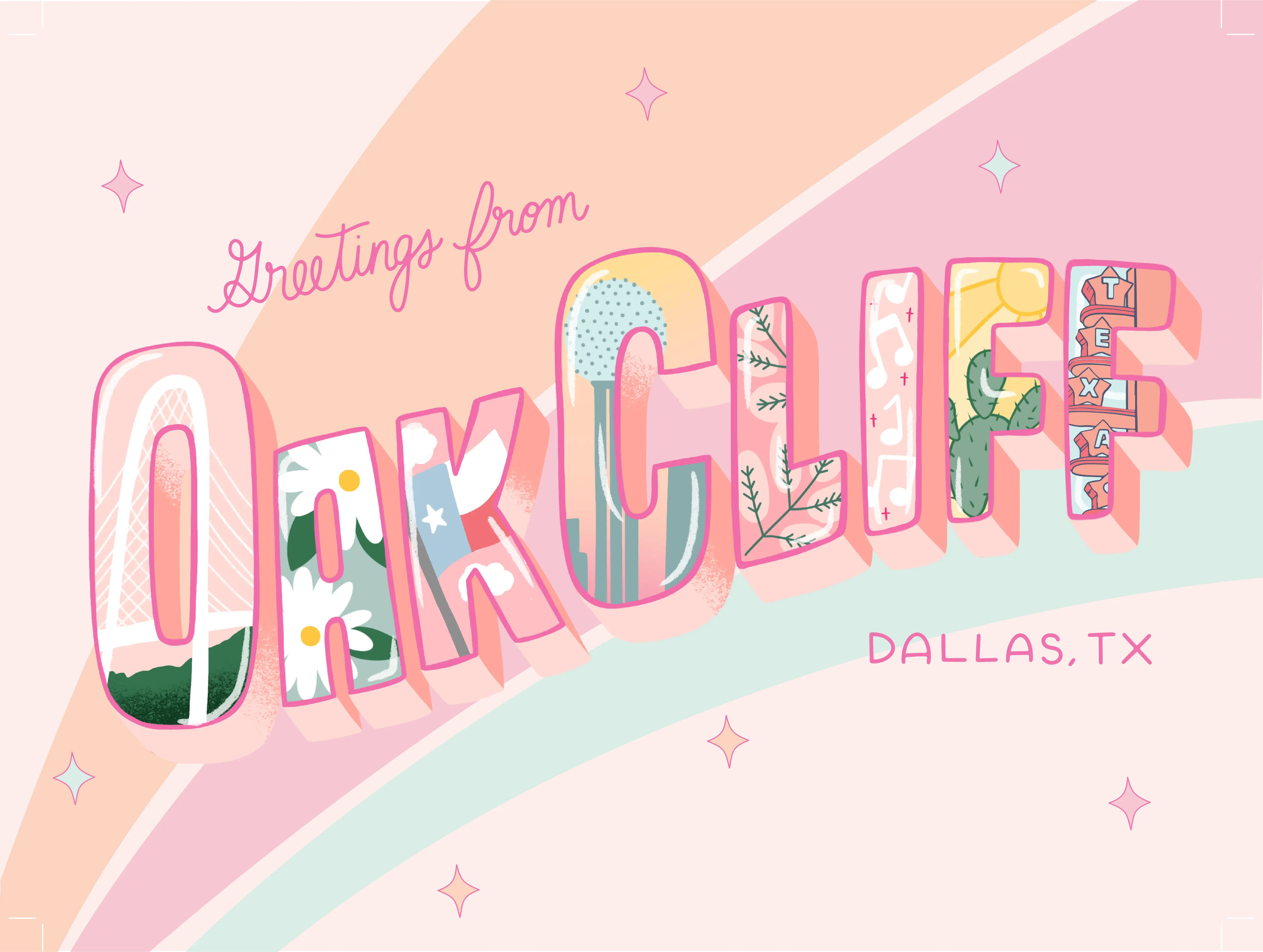 Greetings from Oakcliff Poster - 16x12