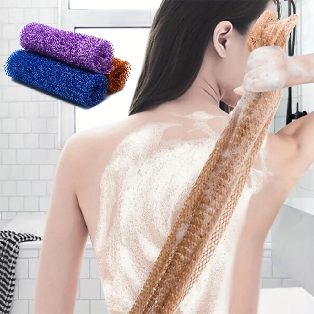 African Net Bath Sponge • 20x65cm African Net Long Bath Net Sponge • Exfoliating Shower Body Scrubber Back Scrubber • Skin Smoother Towel Nylon • Korean Exfoliating Body Wash/Towel • Japanese Body Wash/Towel • Body Wash Cleansing Sponge • Back and Body Us