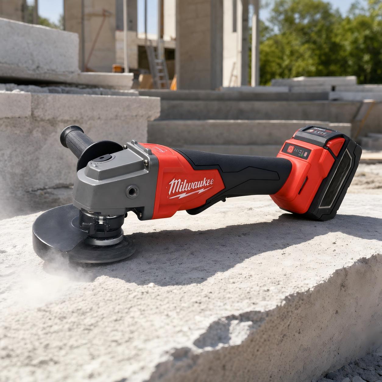 Milwaukee 125mm Heavy Duty Rechargeable Cordless Angle Grinder - XR Brushless Power Angle Grinders, 9500Rpm Max Output, Mechanical Reverse, Ring Anvil, High Torque for Pipe Fitting, Structural Steel Work, Rechargeable Grinding Tool