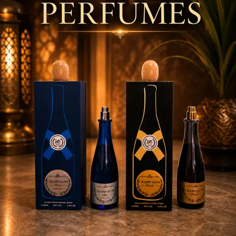 Bharara Beauty | Champagne Blue + Black | 100ML - 3.4Oz | Eau De Parfum | Orange- Apple, and Bergamot