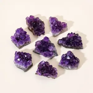Natural Crystal Brazilian Amethyst Cluster, Raw Stone Single, Casual Style Loose Rock, Energy Balance, Spring Garden Decoration