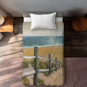 Begin Home Decor C1DCTXLW7ZYQGR Quiet Seaside Bathroom Beach Twin Size Extra Long Duvet Cover - Home Decor
