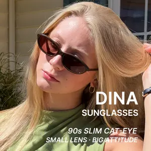 DIMA Eyewear the Dina Vintage Retro  Sunglasses Oval Sun Glasses for Women Men 90s Trendy Catching Sunglasses--UV Protection