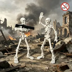 2-Pack Dark Fantasy Retro Skull Soldier Figurines, Jointed Movable Collectible Skeleton Warriors, Desktop Decorative Display Pieces