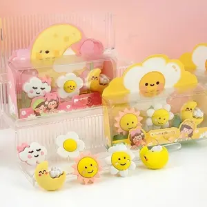 Hot New Sun Moon Cloud Eraser Set, Cute Emoji Creative Modeling Erasers, Soft Correction Eraser for Art Sketch Drawing Writing, Adorable Novelty Stationery for Kids Students Boys Girls, Perfect School Supplies Gift for Classroom Home Daily Use