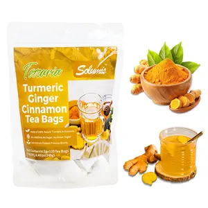 Turmeric Spiced Herbal Tea Bags Value Pack - Ginger & Cinnamon Infused, 100% Natural Powdered Beverage, Additive-Free, Vegan, Keto, Caffeine-Dairy-Sugar-Gluten-Free, Herbal Remedy for Christmas, Thanksgiving