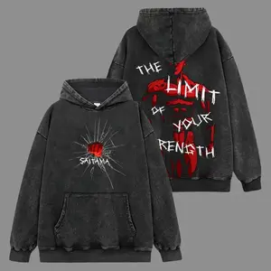 [One Punch Man] Saitama V2 Hoodie-Shirt Premium 100% Acid Wash , One Punch Man Fans, Anime Graphic Hoodie, Anime Fan Merch, Streetwear Hoodie Unisex Oversize Gift for Anime Lovers Oversized