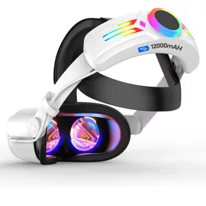 Warrenty Strap for Meta Quest 3/Quest 3S/Quest 2 with 6700mAh Extend Playtime VR Headset Strap for Oculus Accessories Comfortable Facial Decompression Support Pad Adjustable Top Strap Wearable