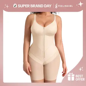 FeelinGirl FeelVibe New Design Fajas Colombianas Shapewear For Women Tummy Control Full Body Shaper Butt Lifter With Zipper Front Super Brand Day