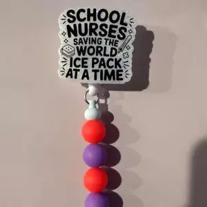 School Nurse Beaded Badge Reel