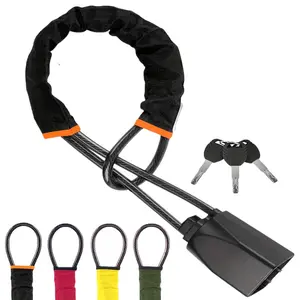 Universal Anti-Theft Steering Wheel Lock Car Steering Wheel Lock Reinforced Cable Lock in Red Blue Yellow Black Four Colors Automotive Security Deterrent