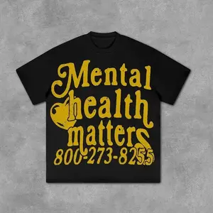 Vintage Mental Health Matters Graphics 100% Cotton Short Sleeve T-Shirt y2k t-shirt