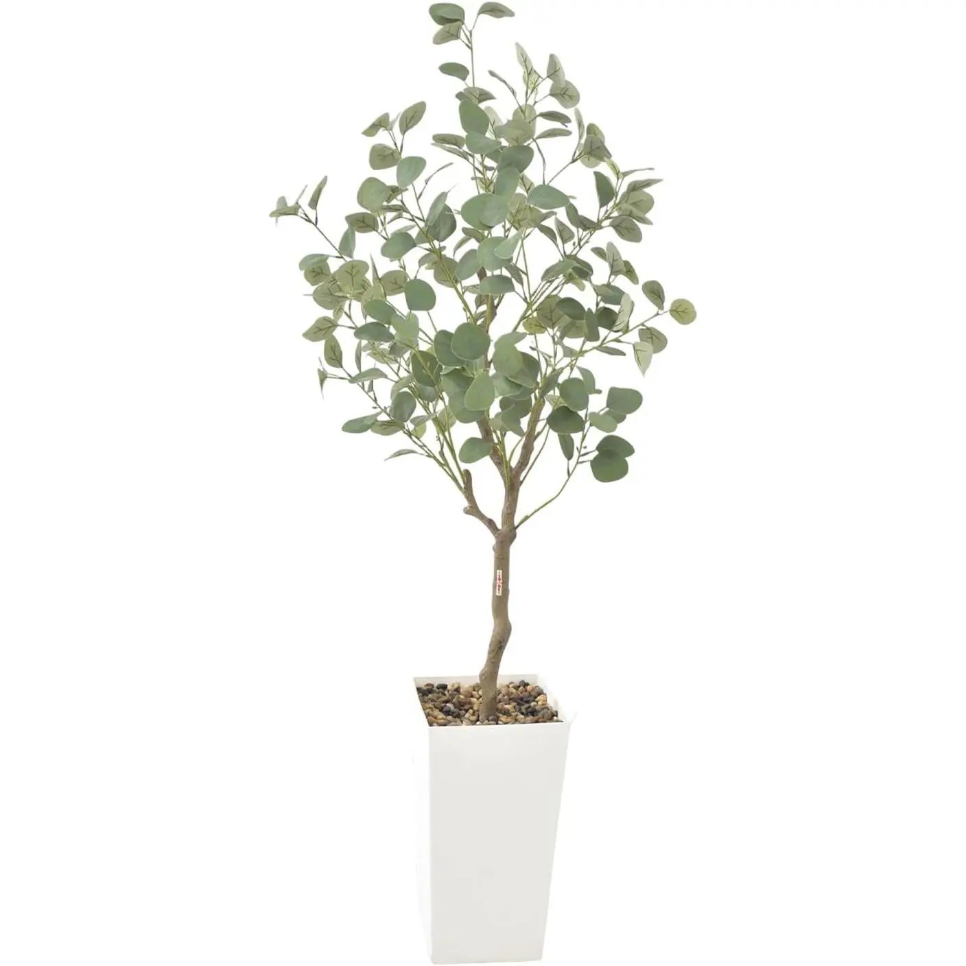 Garvee 5FT Artificial Eucalyptus Tree in Pot, Tall Faux Eucalyptus Tree with White Tall Planter, Floor Plant Fake Plants Potted Indoor for Home Living Room Balcony House Office Christmas Wedding Decor