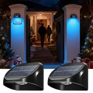 Solar Powered Door Sign Light, Ip65 Waterproof RGB Changing Post Light, Auto Sensor On/off, Ideal for Villa, Garden, Patio, Waterproof Wall Light, Waterproof Solar Lights