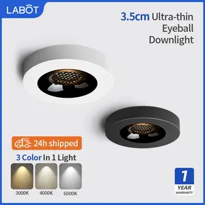 Ultra-Thin Recessed Light Anti-Glare Full Spectrum Home Living Room No-Drill Smart Ceiling Cylinder Lamp