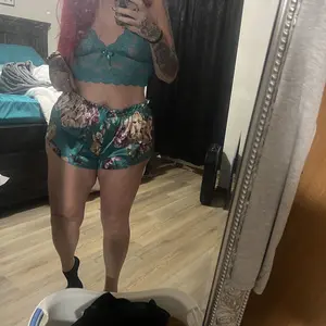 Plus Size Women's Two-Piece Lingerie Set Embroidered Bra and Panty with Slits and Lace Panel Detail Camisole Top Satin Shorts Soft Stretchy Fabric Machine Washable Ideal for Sleeping and Casual Wear