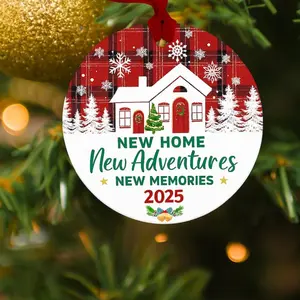 New Home New Adventures New Memories 2025 Ceramic Ornament, Our First Christmas in Our New Home Ornament, Newlywed Gift, Christmas 2025 Gift