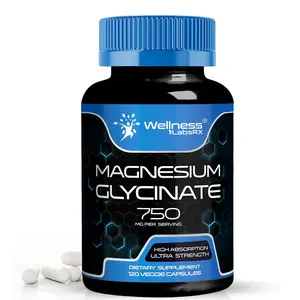 Magnesium Glycinate Capsules, Pure Complex, High Absorption Supplement - 120 Count