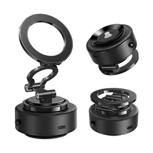 TELESIN Electric Magnetic Phone Holder  AutoLocking Car Phone Mount with 360° Adjustable Electric Swivel, Strong Vacuum Suction for iPhone & Android, Perfect for Vlog, Makeup, Gym, Mirror, Desk, Compatible with iPhone 17