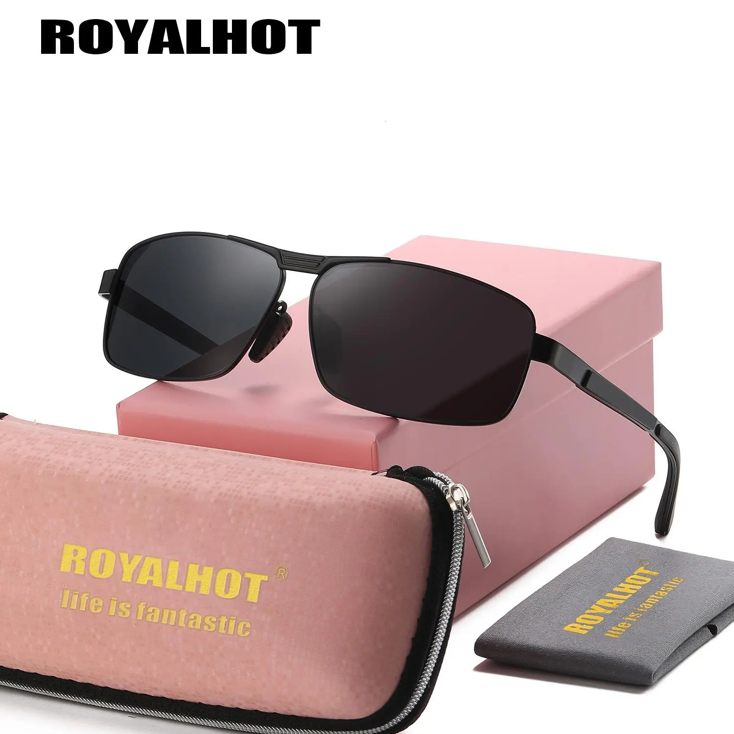 ROYALHOT Unisex Casual Full Frame Sunglasses Beach Volleyball Square Frame Polarized Sunglasses UV400