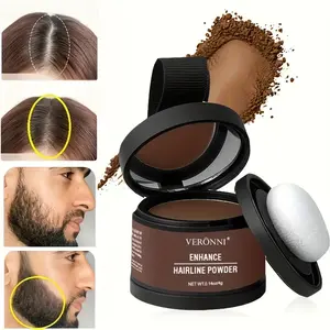VERONNI Enhance Hairline Powder - Waterproof & Sweat-Resistant Instantly Conceals Hair Loss Baldness Problem for Men Women Haircare Black