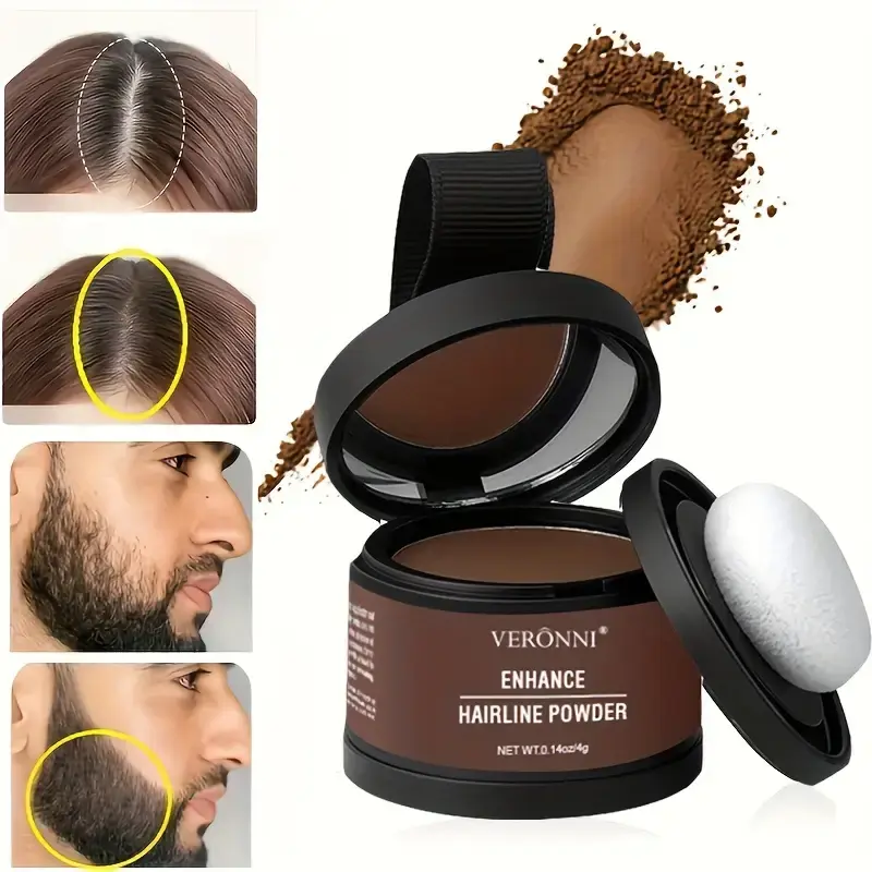 Black Hairline Texture Powder - Instant Hair Loss Concealer, Waterproof Haircare Volume Powder with Squalane, Root Styling Stick for Men's & Women's