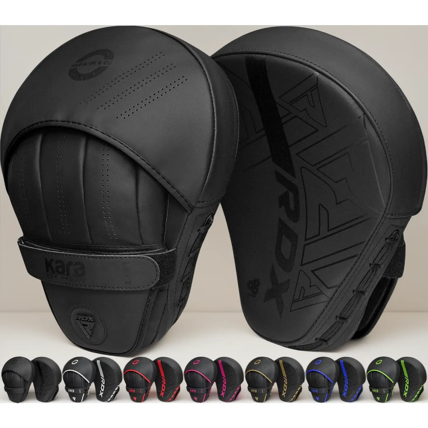 Unisex Adult Curved PU Faux Leather Punching Mitts - MMA Training Gear with Adjustable Strap for Muay Thai and Kickboxing