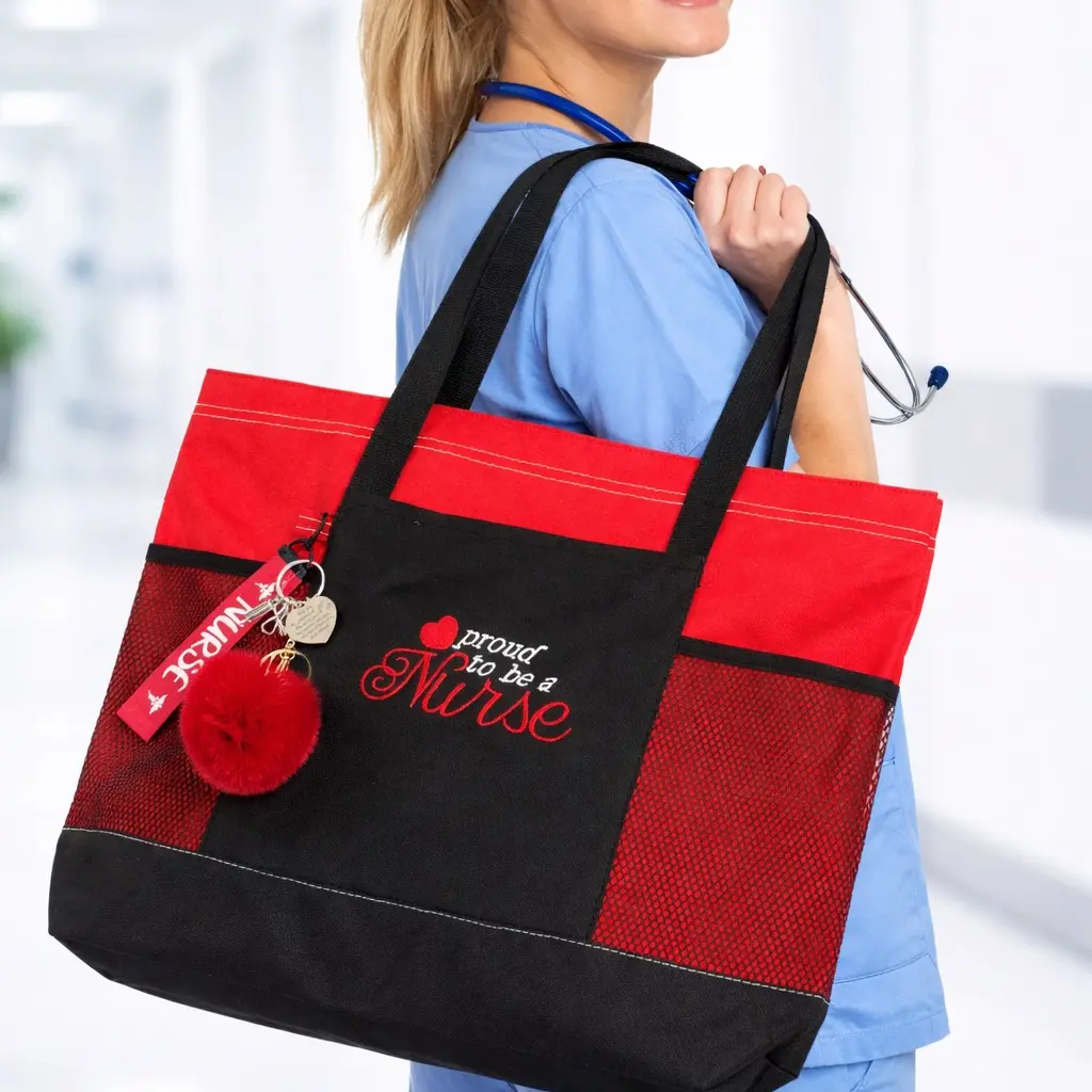 Nurse Tote Bag | Personalized Embroidered “Proud to Be a Nurse” | RN, LVN & CNA Gift