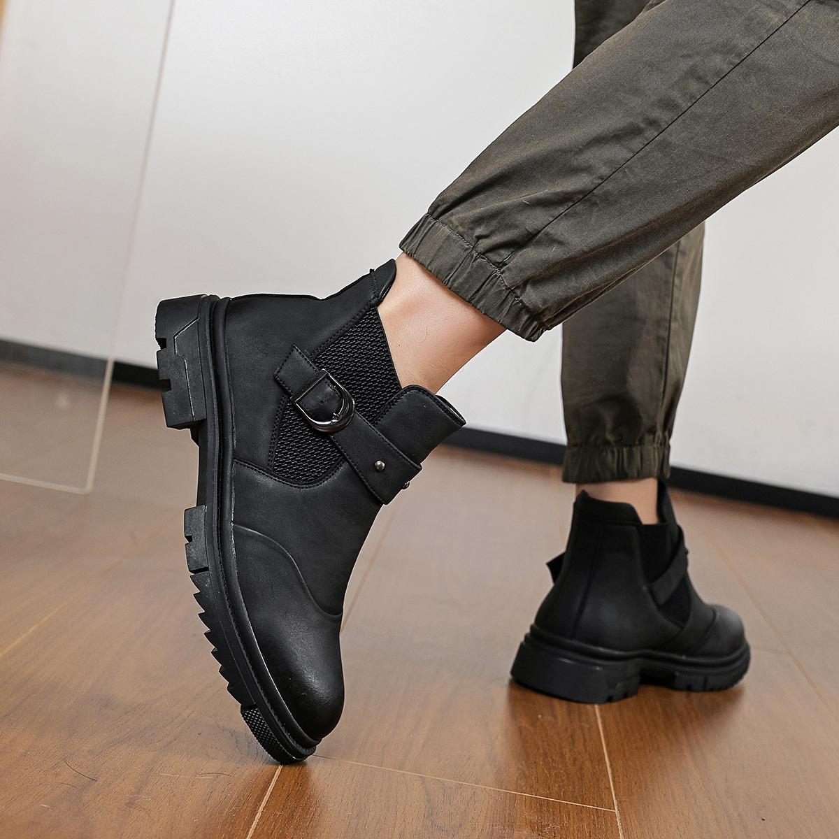 Men’s loafers, high-heel ankle boots, non-slip men’s shoes, trendy men’s boots, durable, stylish, retro, classic men’s shoes