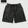 Ezwear Baggy Shorts with Drawstring Waist and Patch Design, Comfortable and Trendy, Perfect Summer Casual Essential, Loose-Fitting Style, Elastic Waist Drawstring Lounge Shorts