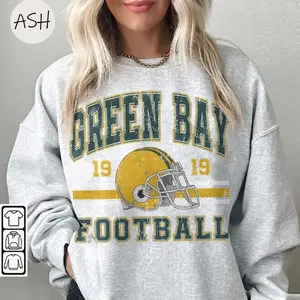 [Sale off up to 50%] Vintage 90s Style Green Bay Football Sweatshirt, Game Day Shirt, Green Bay Team Football Shirt, Sunday Green Bay, Green Bay Football, streetwear graphic tee