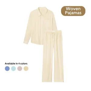 Tommy John Women’s Woven Button Down Shirt & Pant Set | Ultra-Soft Cotton Modal Pajama Set, Breathable Sleepwear
