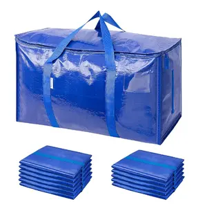2pcs Extra Large Waterproof Moving Storage Totes Heavy-Duty Reinforced Zipper Bags for Bedding, Clothing, Household Organizer