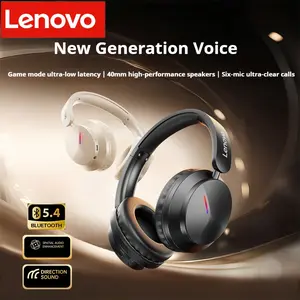 Lenovo EH140 Wireless Earphones, Gaming Mode Low Latency Long Distance Bluetooth Headset, 40mm Speaker Deep Dive Bass Noise Reduction, Perfect for Gaming/Music/Call