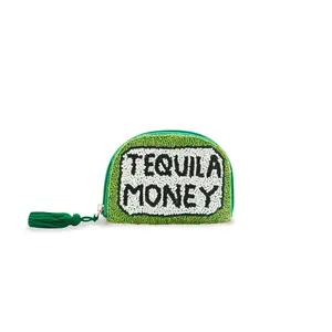Crafted by America & Beyond Beaded Tequila Money Pouch, 5 x 3.5 in - Compact Women's Wallet for Small Essentials