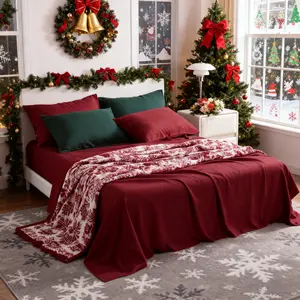 Bedsum Bamboo Sheets Set 3/4 Pc,Breathable & Hotel Luxury Super Silky Soft, Wrinkle, Fade Resistant Holiday Gift