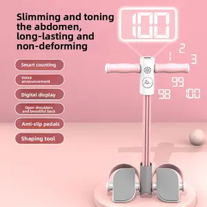 Smart voice counting household and office fitness arm and waist-abdomen training foot-operated tensioner, environmentally friendly latex tension band, yoga equipment, 6 pull tubes, Shaping tool