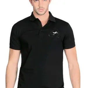 36025 Playera negra con gallo casual