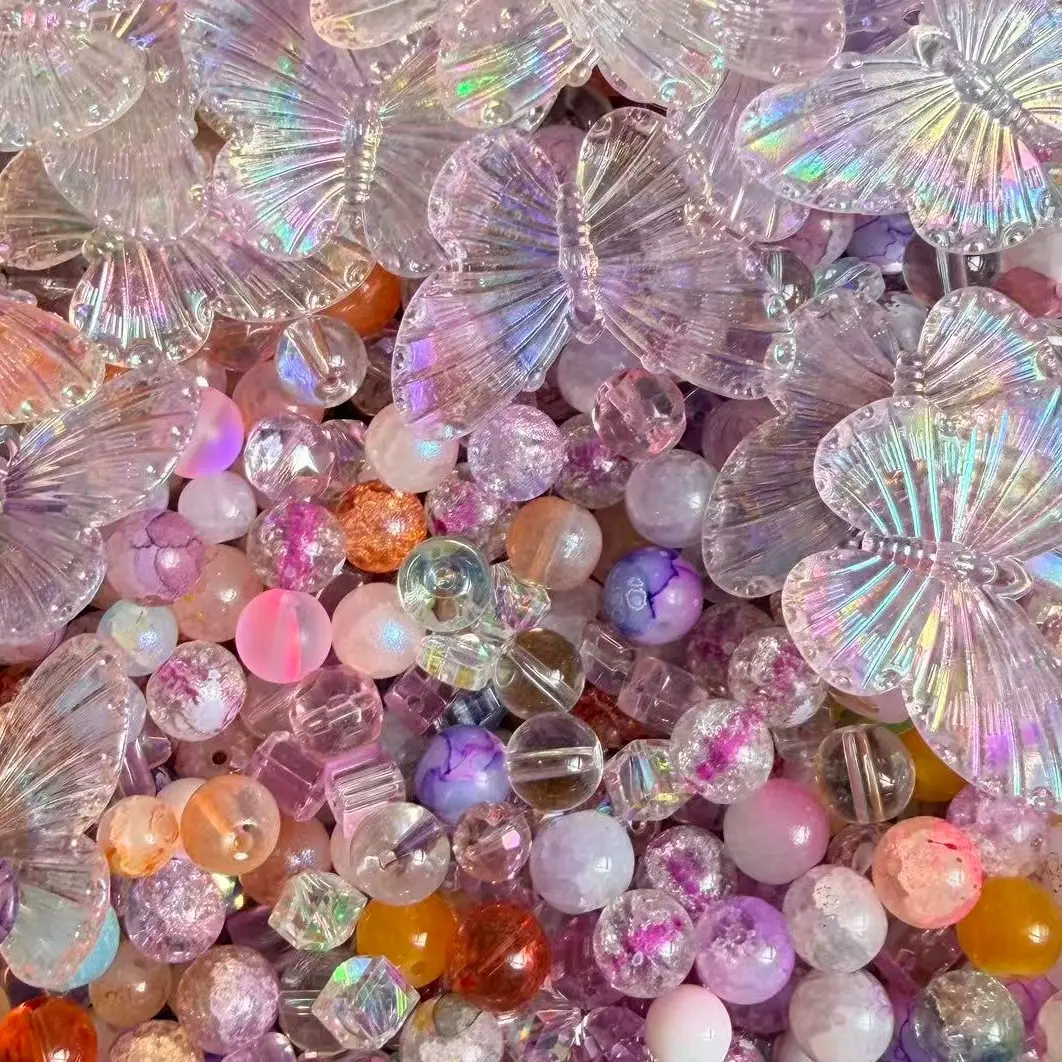 G-Friday-Saturday's Glass Bead Mix for DIY Beading Accessories Essential Crystal Craft Kit for Beginners Live Packing from US Perfect for Beaded Jewelry & Choker Projects