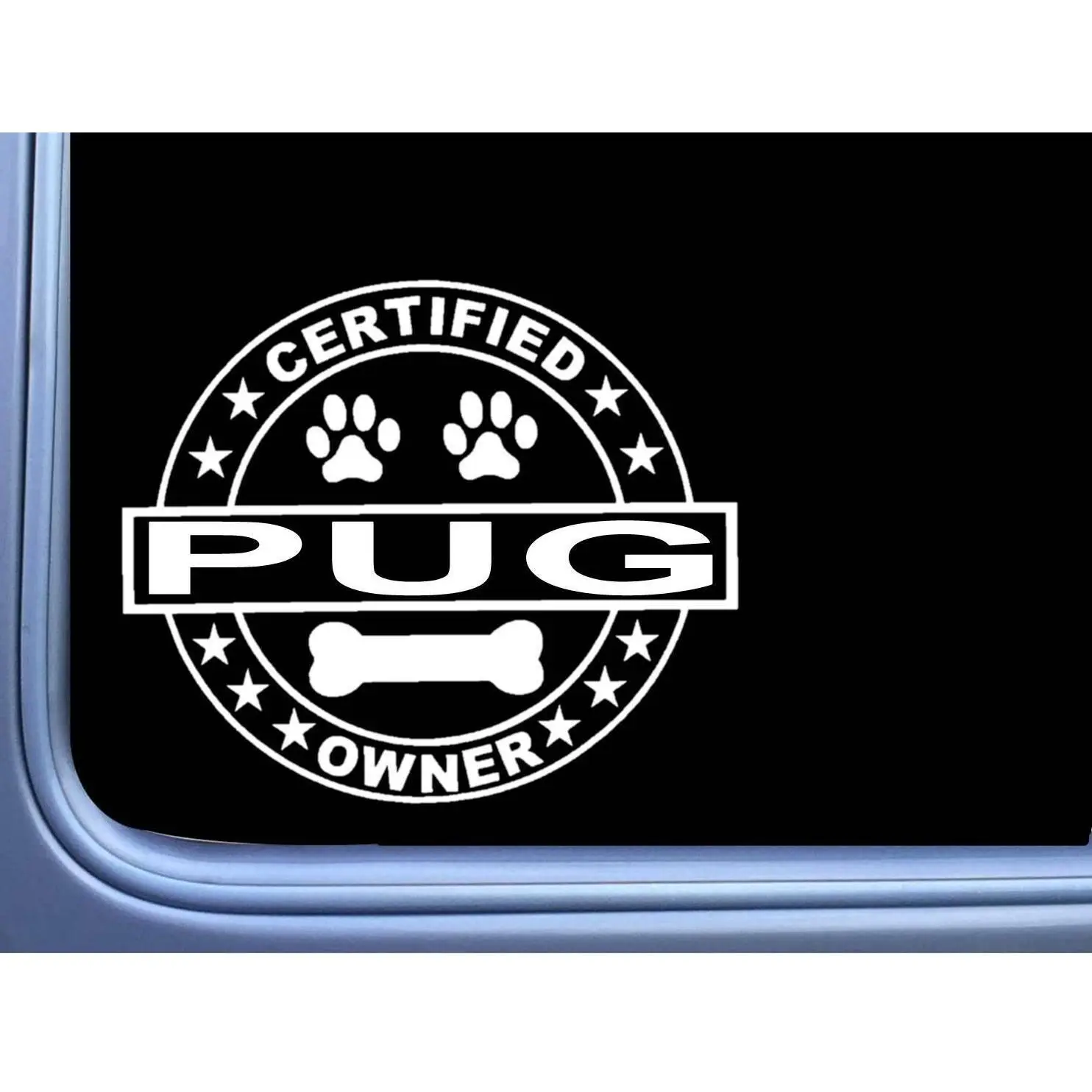 Certified Pug L318 Dog Sticker 6" decal