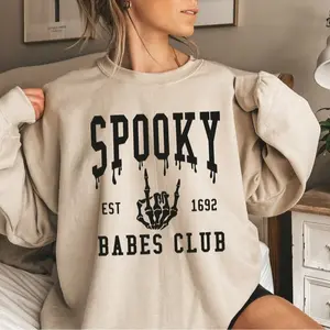 Spooky Babes Club Sweatshirt, Spooky Sweatshirt, Halloween Sweatshirt, Salem Sweater, Witch Sweatshirt, Fall Sweatshirt, Halloween Hoodies